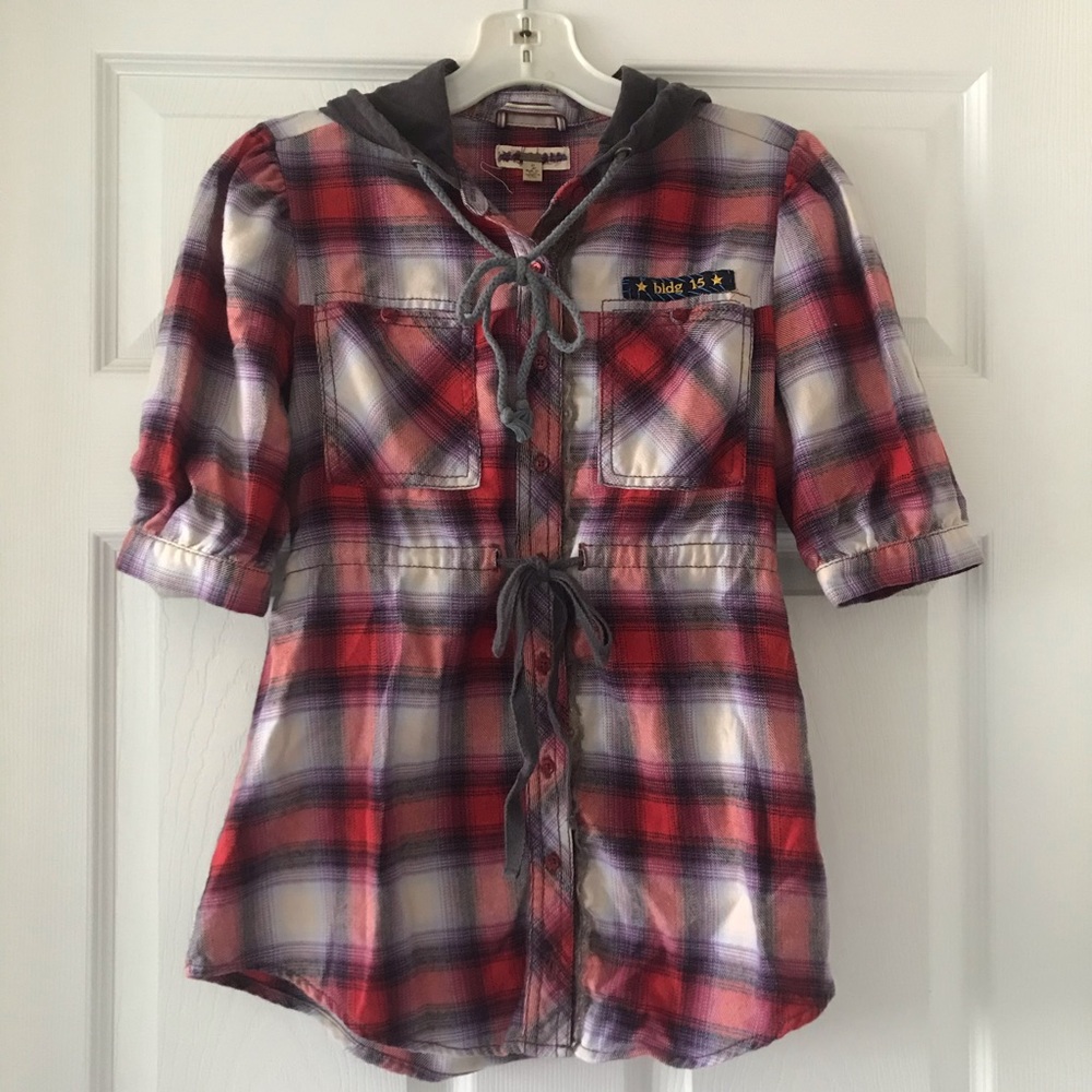 Free People bldg 15 Hooded Flannel